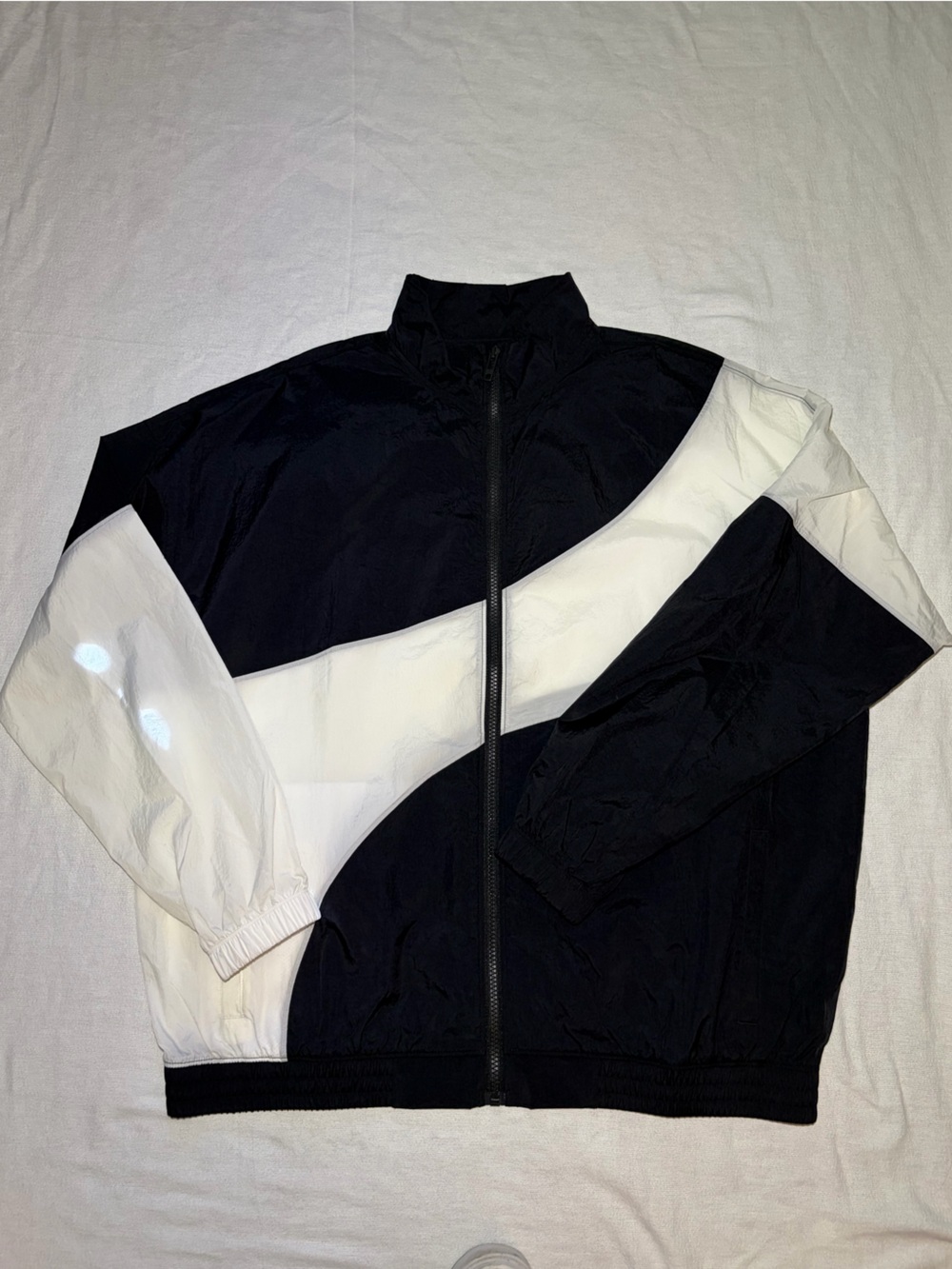Under Armour Colorblock Full-Zip Track Jacket - Black & White (Medium)